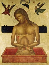 Icoon die Christus in het graf afbeeldt